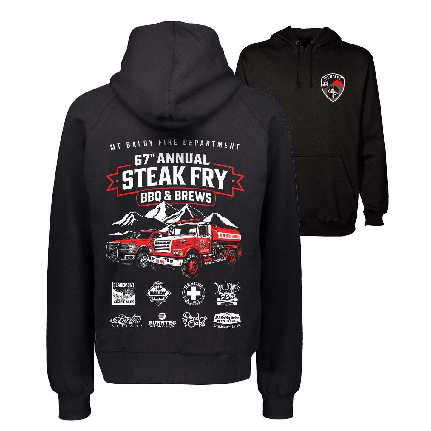 Steak Fry Fire Trucks Hoodie