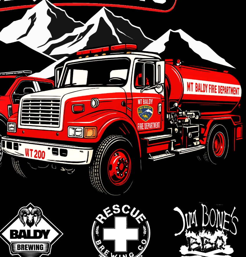 Steak Fry Fire Trucks Racerback